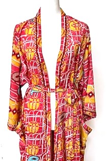 Luxury Print Silk Kimono Duster Brightens the Day