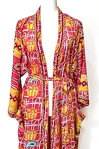 Luxury Print Silk Kimono Duster Brightens the Day