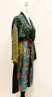 Luxury Mixed Print Silk Kimono Duster Dress is Sophisticated