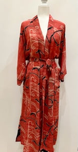 Luxury Print Silk Kimono Duster Dress is Sophisticated (Abstract)