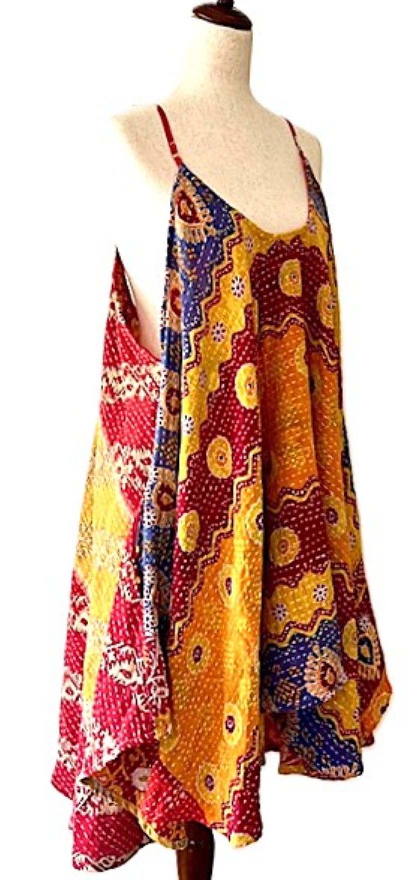 Kantha Bae Moonchild Mini Sundress Is A Fashion Win!  (Red Mustard)