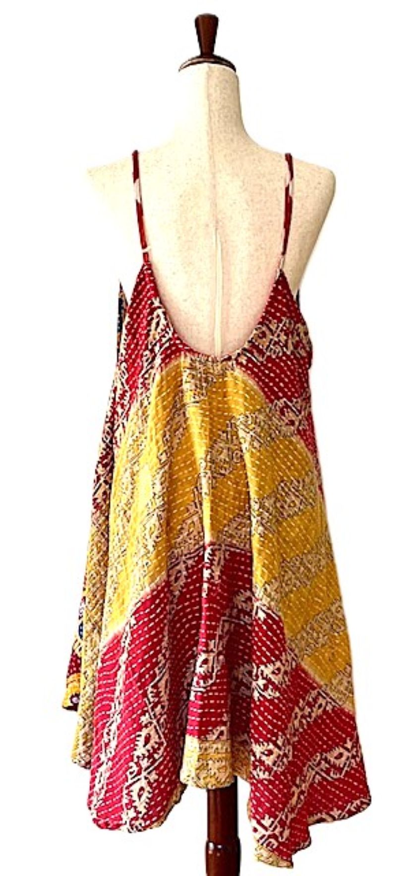 Kantha Bae Moonchild Mini Sundress Is A Fashion Win!  (Red Mustard)