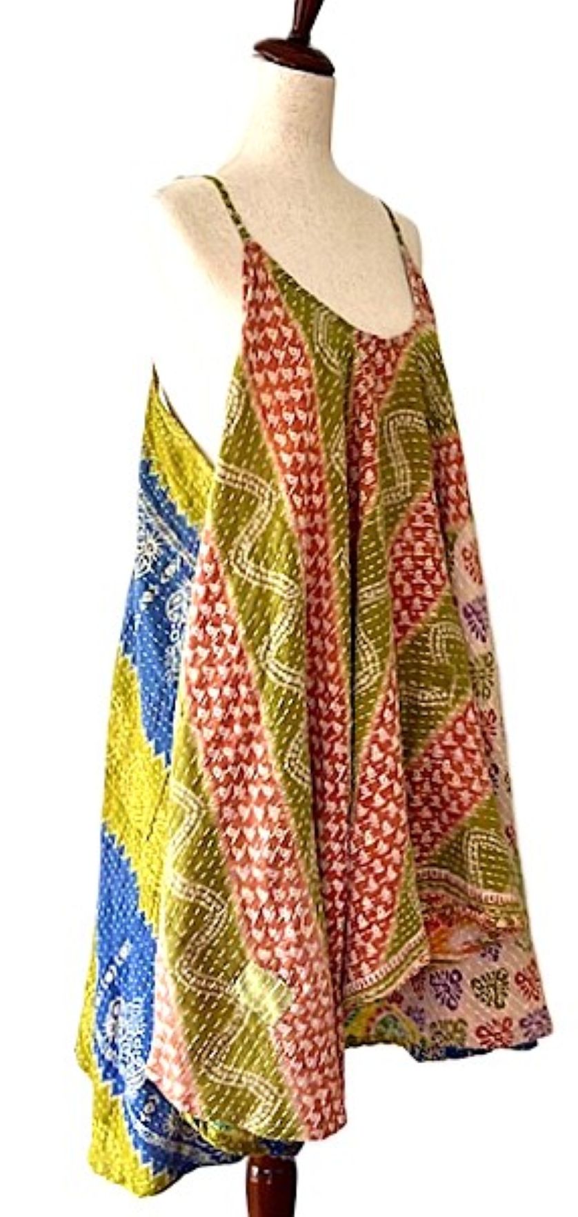 Kantha Bae Moonchild Mini Sundress Is A Fashion Win!  (Olive Blue)
