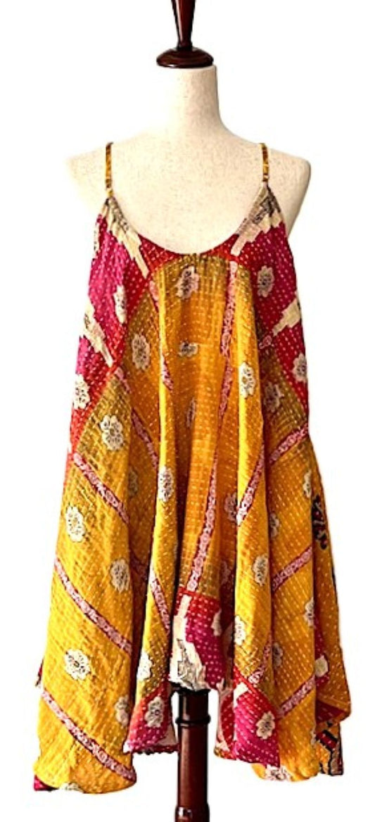 Kantha Bae Moonchild Mini Sundress Is A Fashion Win!  (Mustard Red)