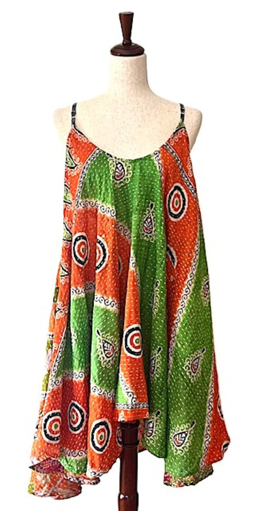 Kantha Bae Moonchild Mini Sundress Is A Fashion Win!  (Emerald  Red)