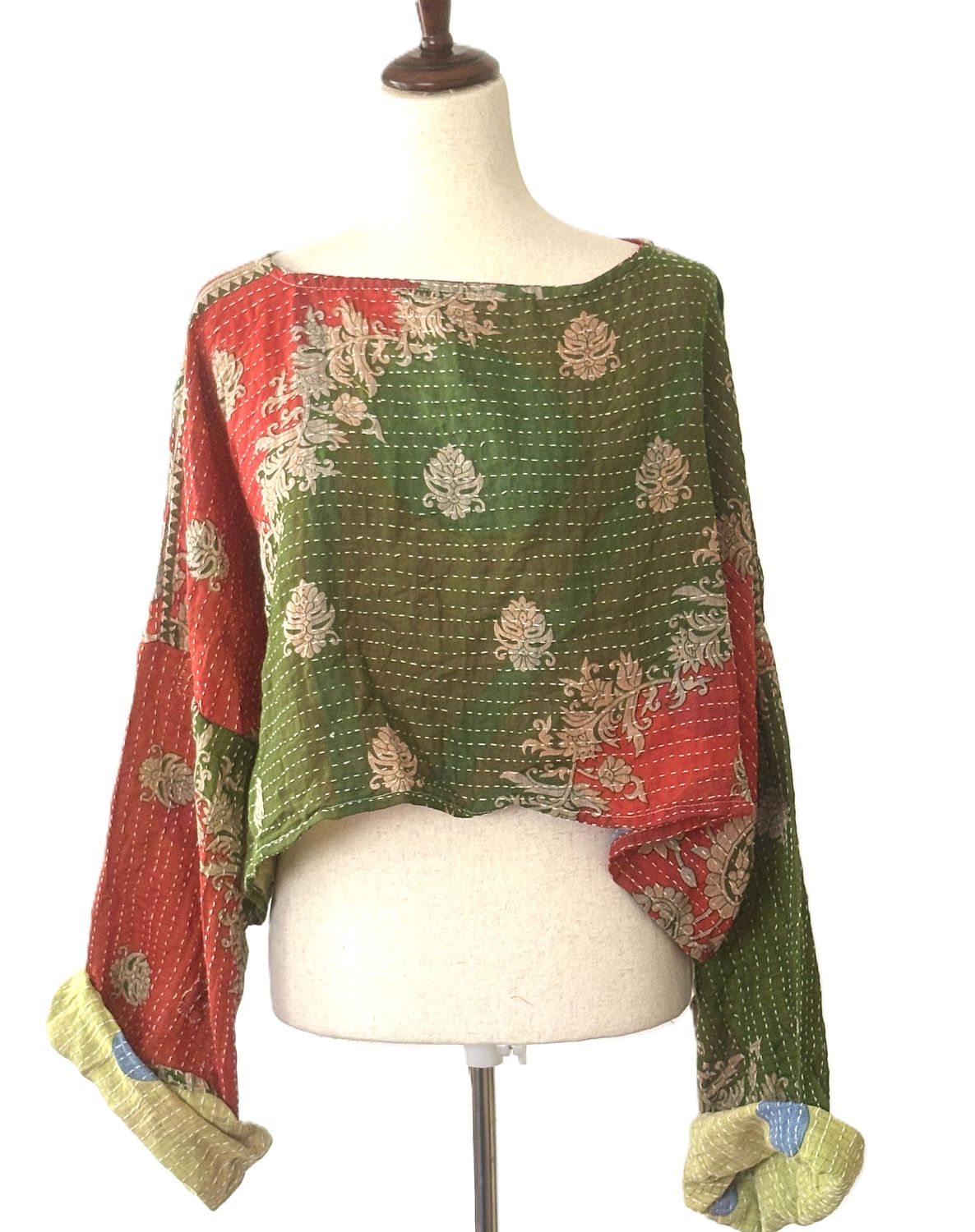Kantha Bae Duality Crop Top Creates Options. Reversible (red green)