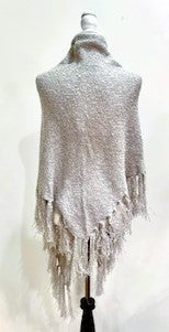 The Perfect Basic, Pearl Gray Open Shawl With Fringe