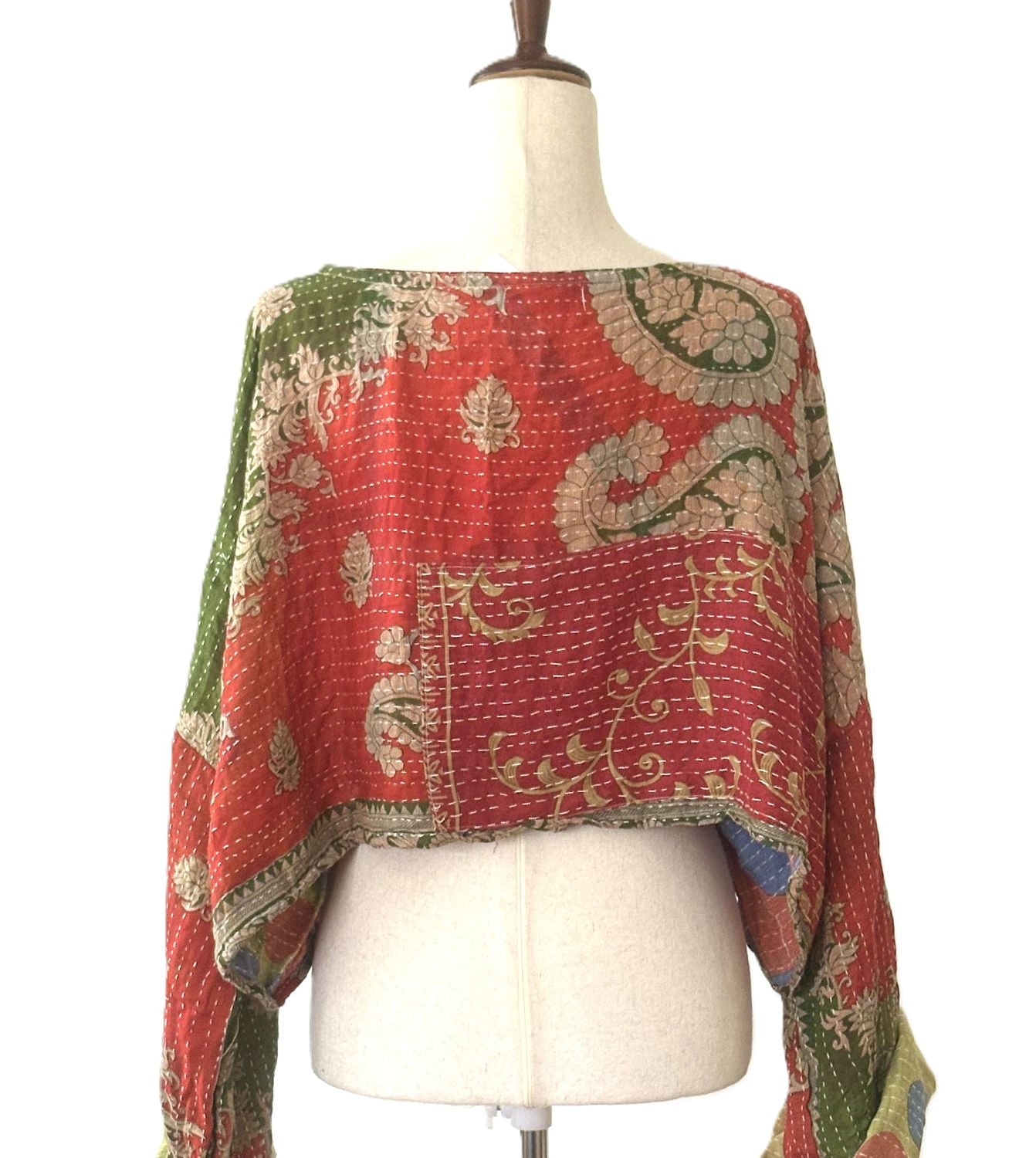 Kantha Bae Duality Crop Top Creates Options. Reversible (red green)