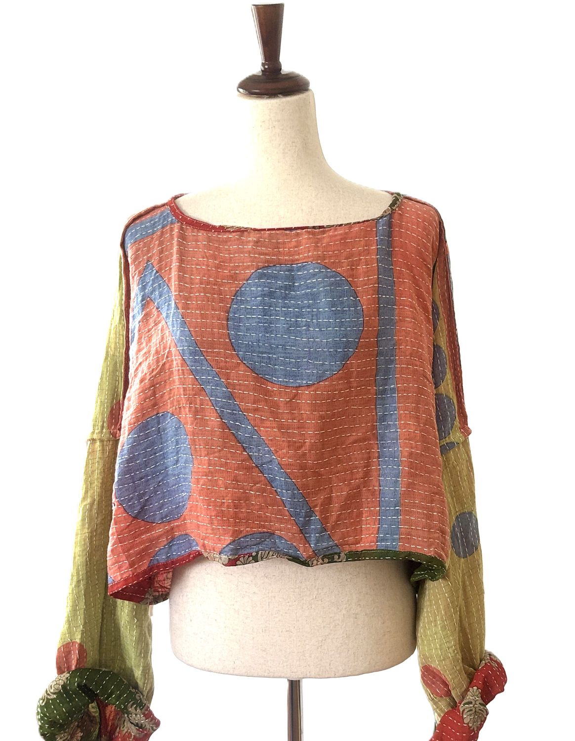 Kantha Bae Duality Crop Top Creates Options. Reversible (red green)