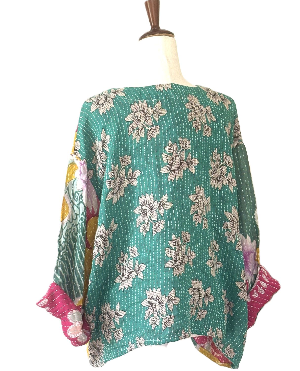 Pareo Kantha Wanderer Pocket Crop Top (Green)