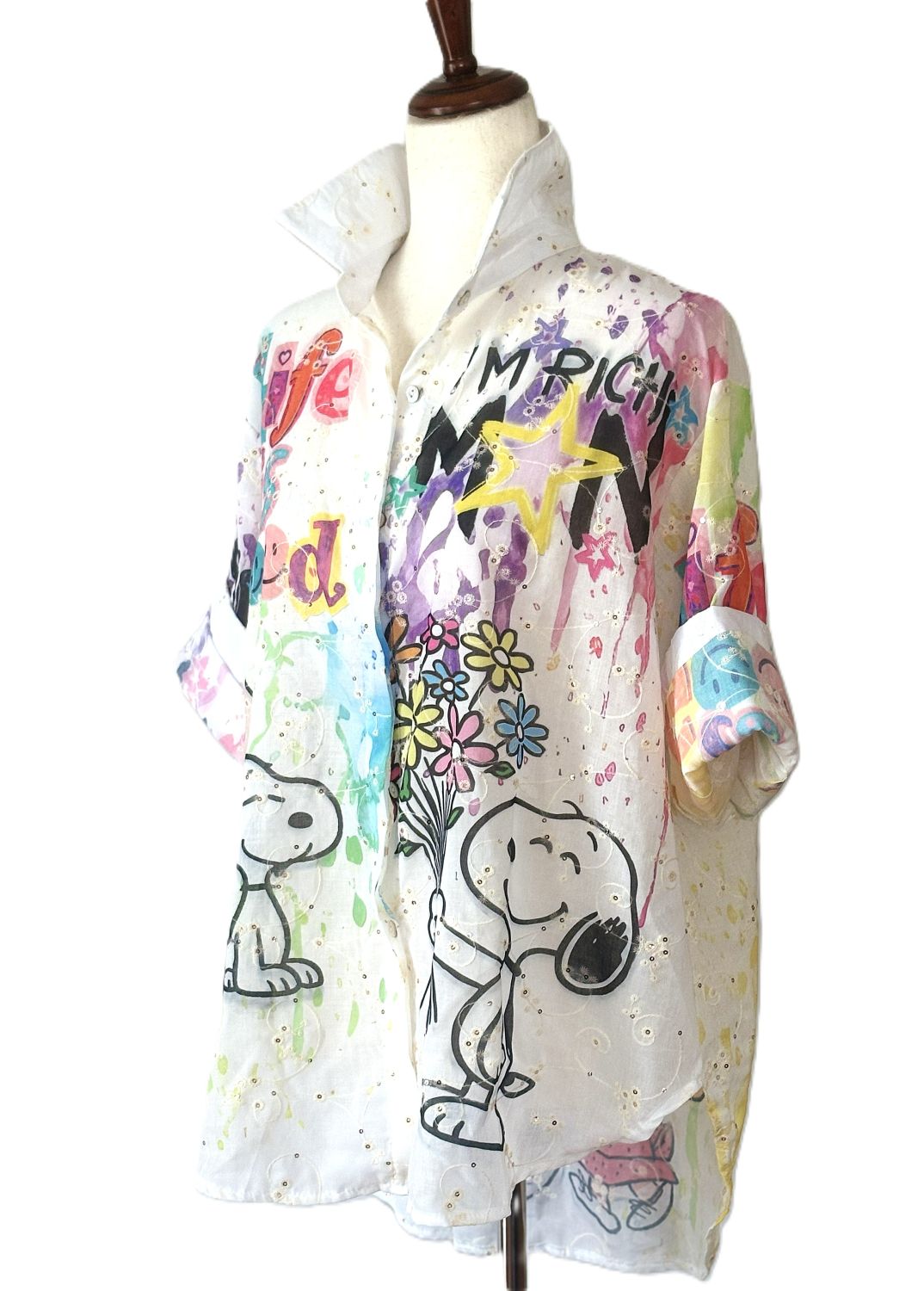 Tops: Italian One Size Pop Cartoon Graphic Cotton Shirt, "Life is Good."