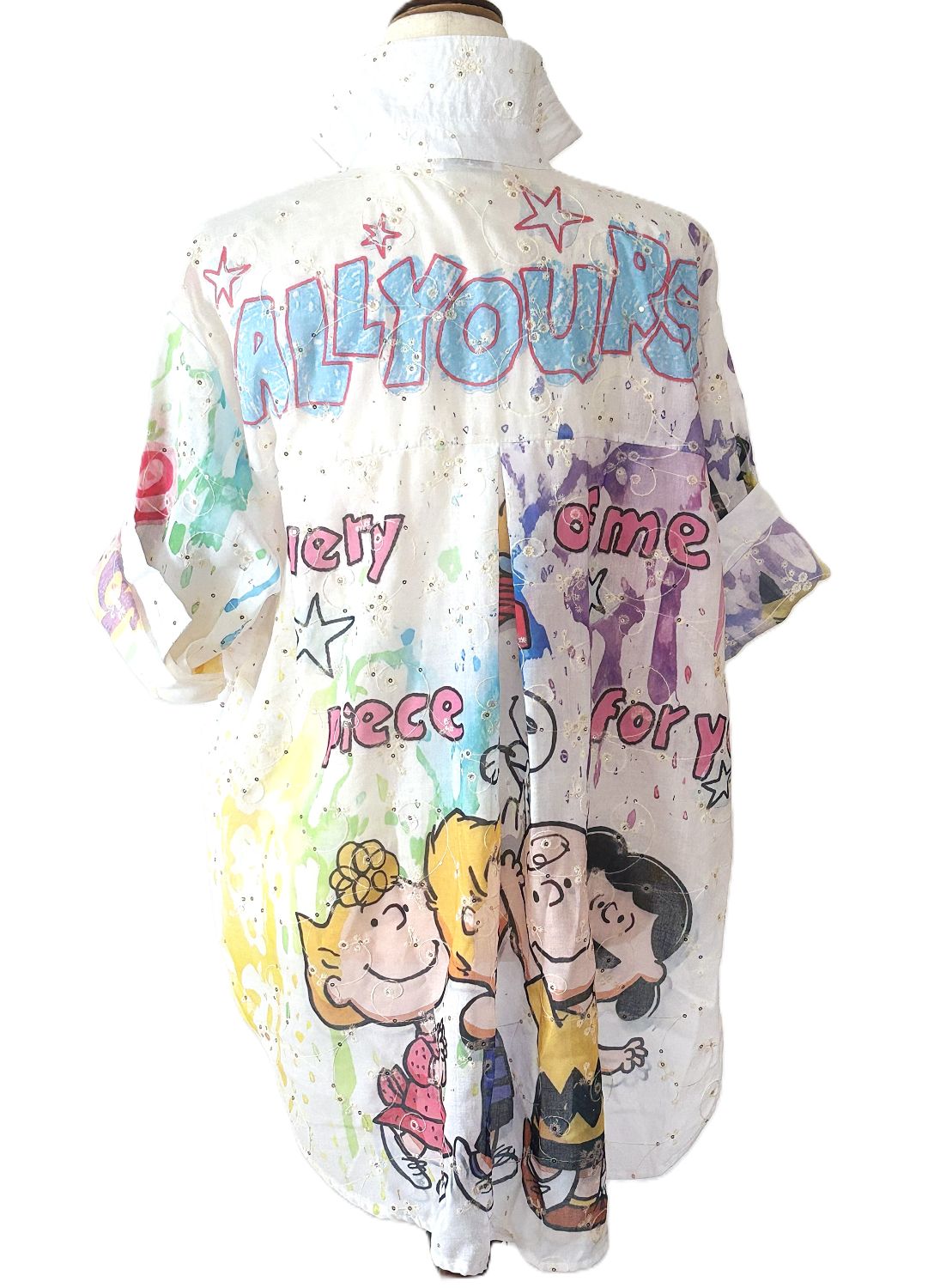Tops: Italian One Size Pop Cartoon Graphic Cotton Shirt, "Life is Good."