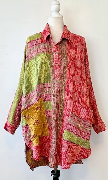 Designer Specialty Tunic is Versatile: Coat, Coverup, or Top (Pink)