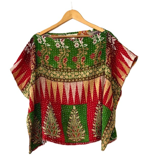 Kantha Bae OG Crop Top Offers Limitless Options. Fully Reversible 4 Ways. (Red)