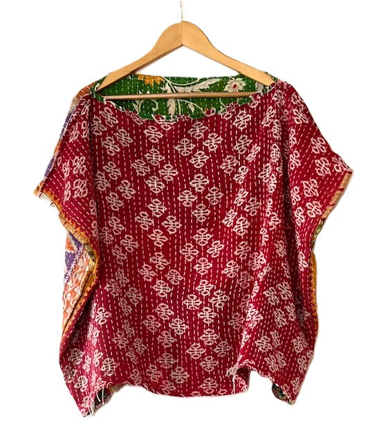 Kantha Bae OG Crop Top Offers Limitless Options. Fully Reversible 4 Ways. (Red)