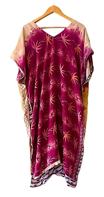 Kantha Bae Duality Silk Split Muu. Fully Reversible. Lots of Styling Options. (Plum Beige)