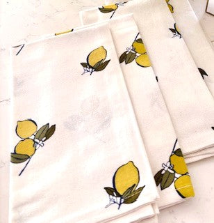Table, Assorted Dinner Napkins Deliver Nature To Your Table. (Lemons)