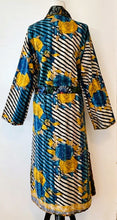 Full Length Reversible Duster Kimono Coat In Bold Block Print