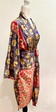 Silk Kimono Duster Mixed Print (Purple Abstract)