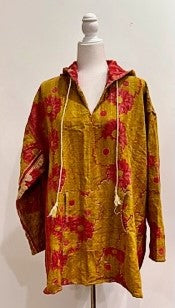 Throw and Go Hoodies Redefines Kantha (Gold Floral)