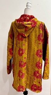 Throw and Go Hoodies Redefines Kantha (Gold Floral)