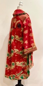 Drifter Coat: Kantha Comfortable and Warm (Red Green)