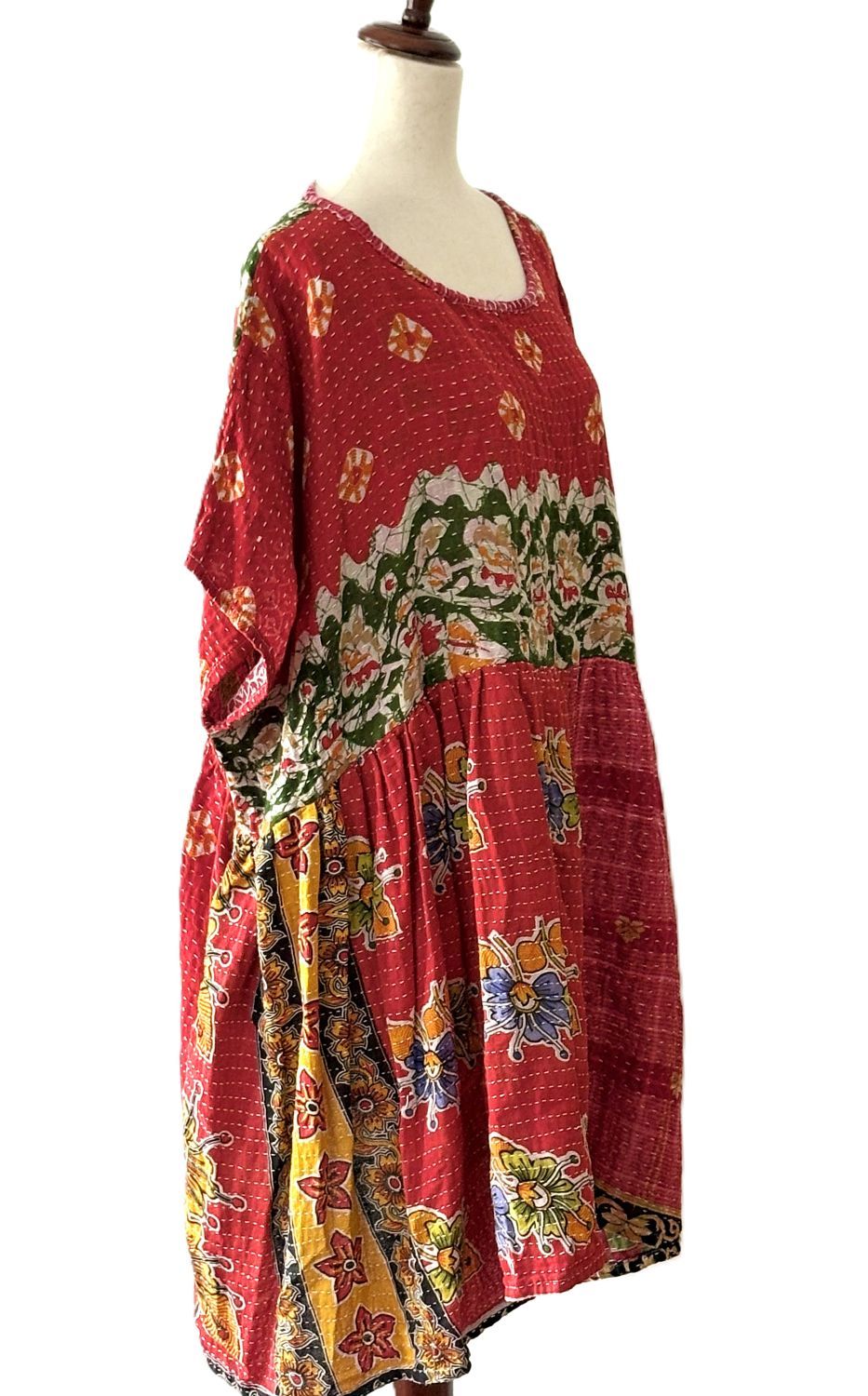 Kantha Bae Daydreamer Mini Dress. Comfortable, Soft, and Very Chic (Red)