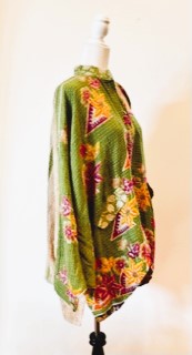 Kantha Cotton Embroidered Tunic: Best Seller (Green)