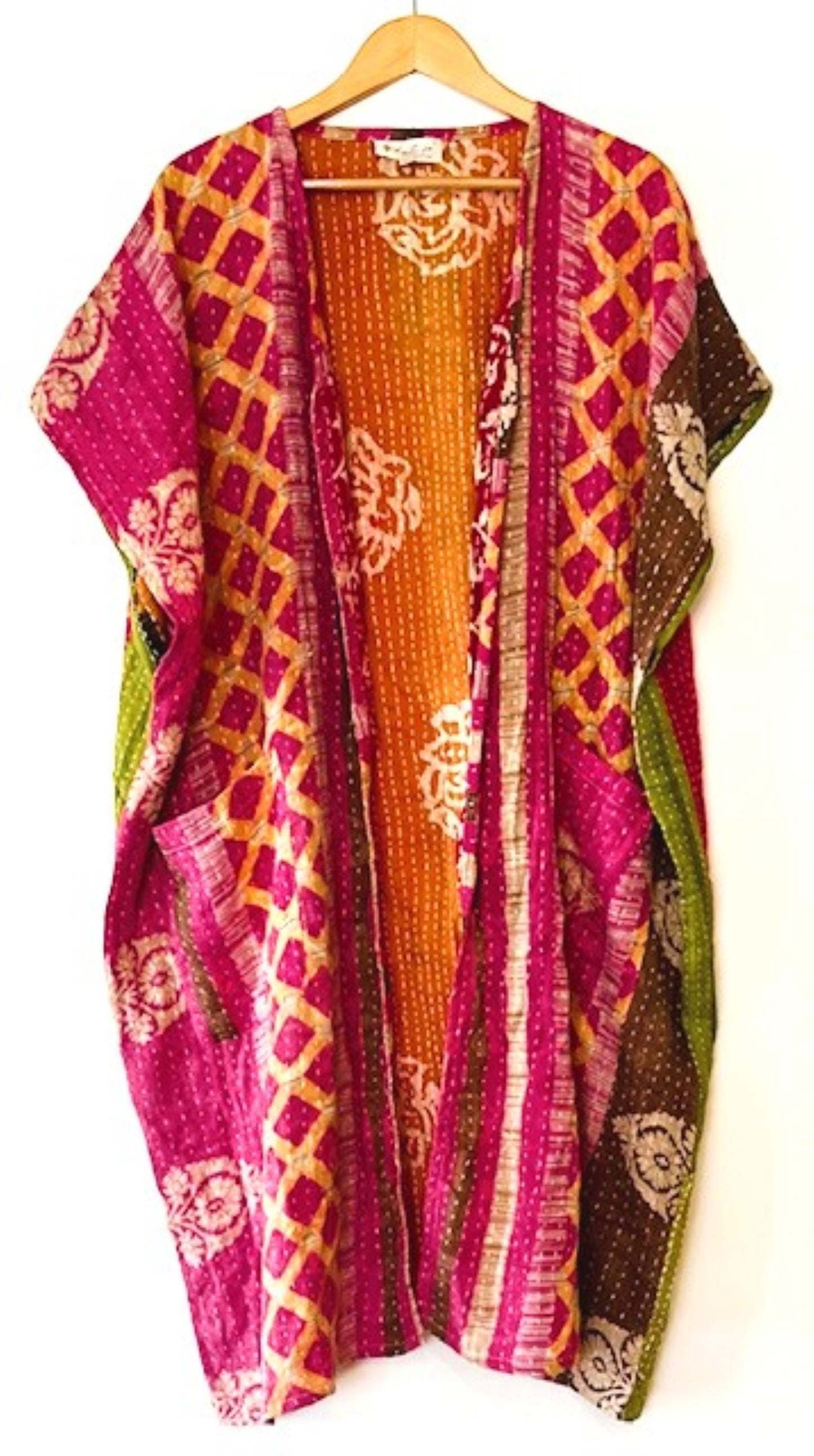 Kantha Bae Solstice Kimono, The Perfect Overwear Layer (Mixed Pink)