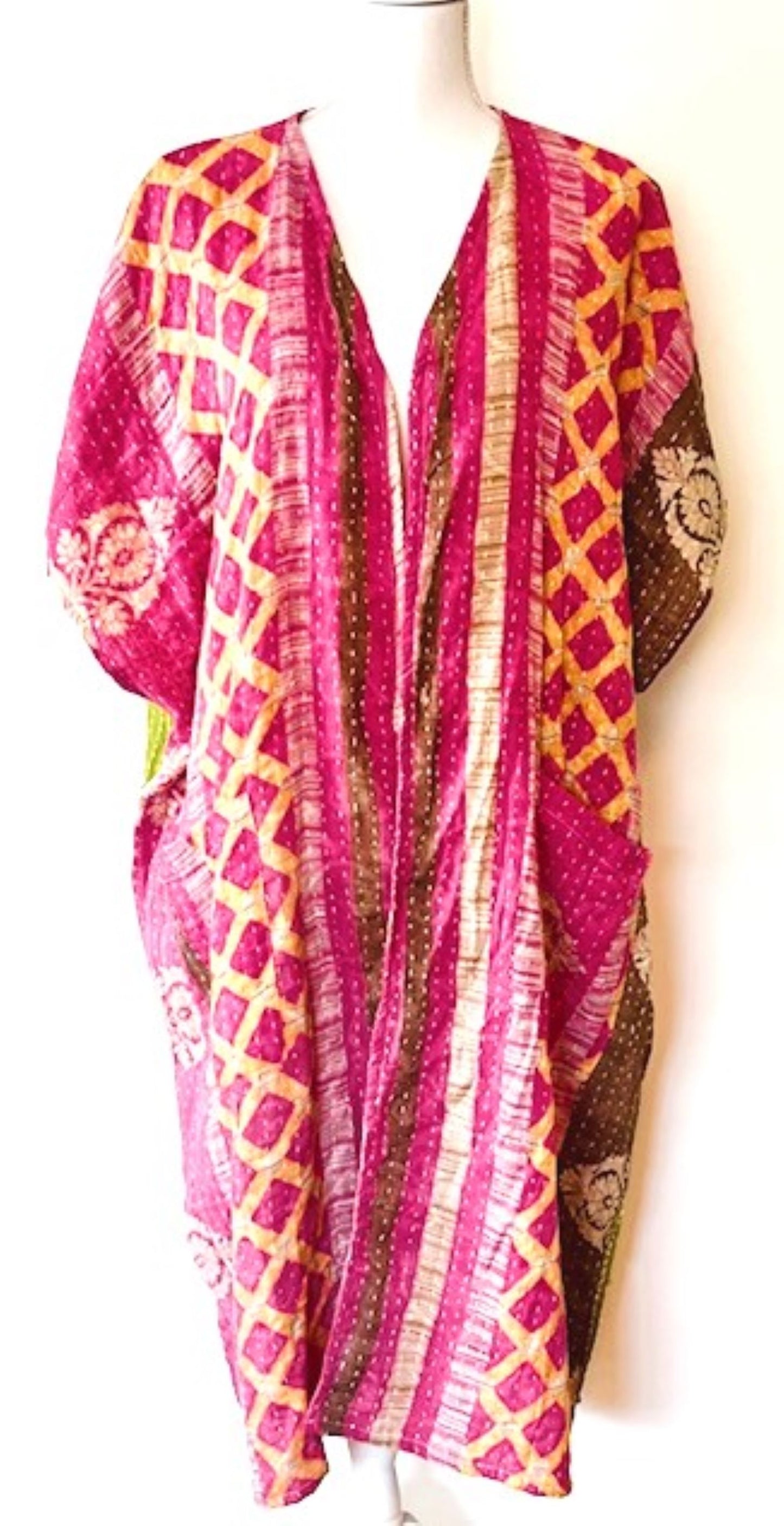 Kantha Bae Solstice Kimono, The Perfect Overwear Layer (Mixed Pink)