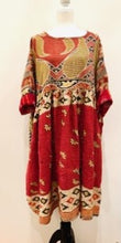 Artisan Kantha Quilt Float Dress. Comfortable and Very Chic (Honey Olive)