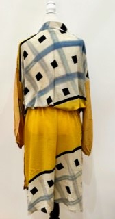 Top of the Line Silk Kimono Duster, Abstract Mixed Print