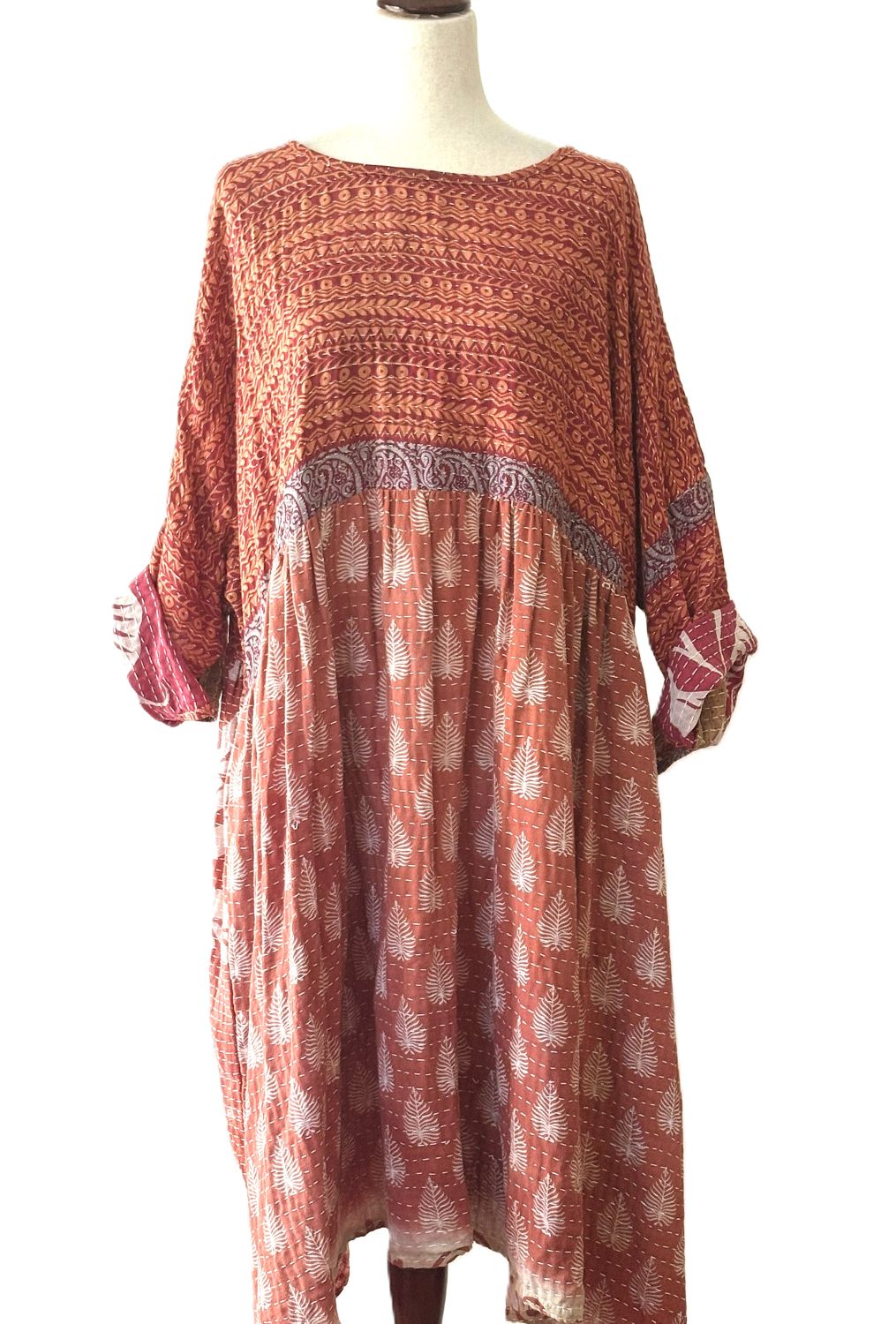 Kantha Bae Daydreamer Midi Dress. Comfortable, Soft, and Very Chic (Clay)