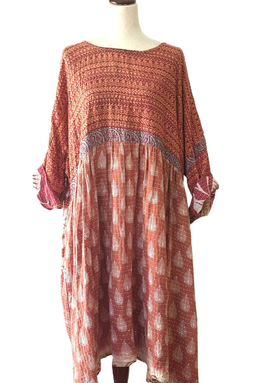 Kantha Bae Daydreamer Midi Dress. Comfortable, Soft, and Very Chic (Clay)