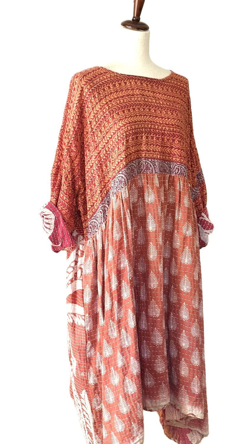 Kantha Bae Daydreamer Midi Dress. Comfortable, Soft, and Very Chic (Clay)