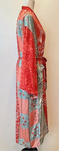 Luxury Silk Mixed Print Kimono Duster Is Seductive (Peach)