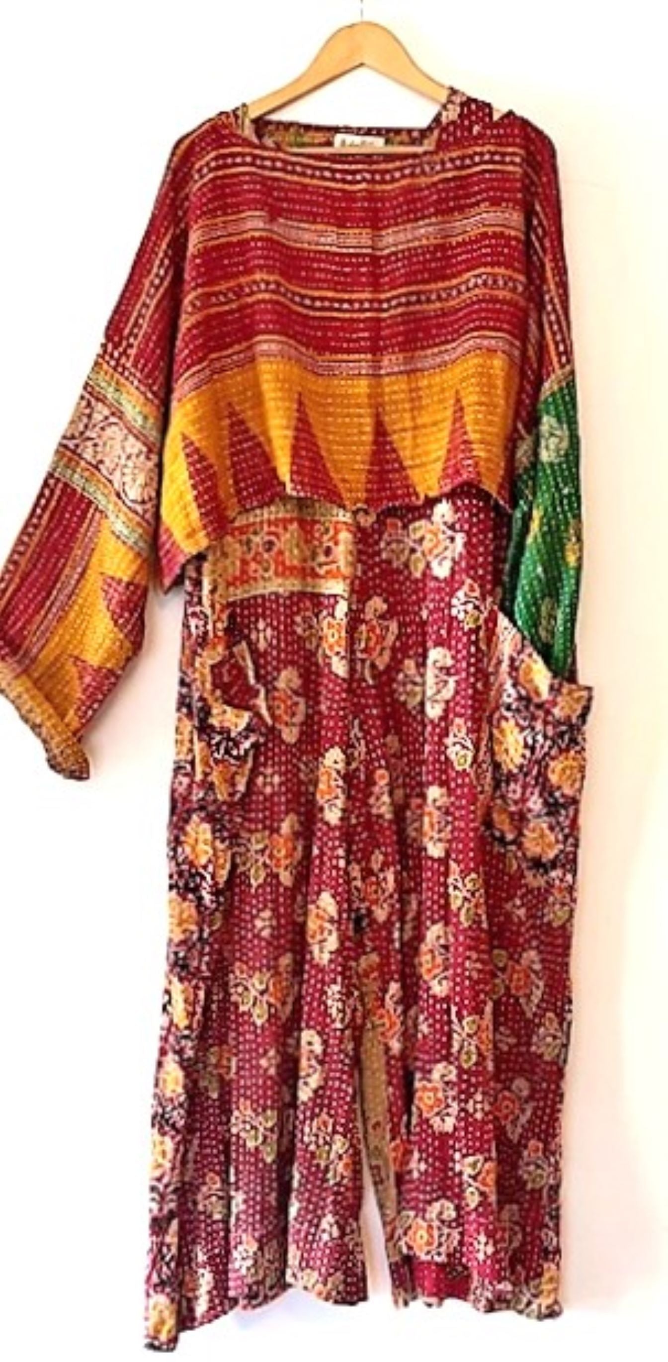 Kantha Bae Abundance Crop Top Completes The BoHo Look. Best Seller. (Wine with Green)