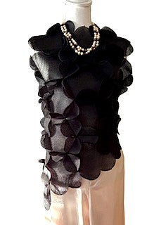 Top, Lace Mesh Vest Is Sheer Elegance  (Black)