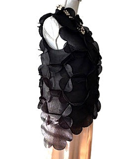 Top, Lace Mesh Vest Is Sheer Elegance  (Black)