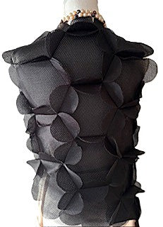 Top, Lace Mesh Vest Is Sheer Elegance  (Black)