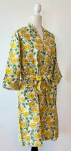 Everyone's Favorite Print.  Crisp Block Printed Short Cotton Kimono (Yellow)