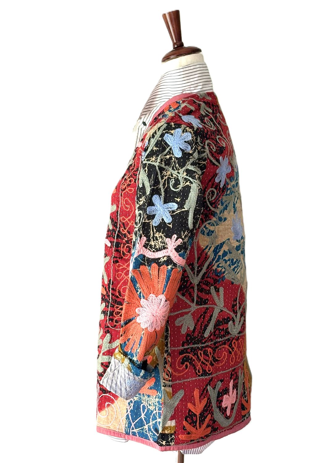Jacket, Wearable Art In This Hand Embroidered Abstract Pattern On Print (Contemporary)