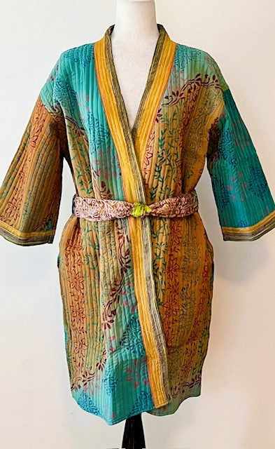 Mid Length Designer Kimono Jacket Is New and Unusual. Beautiful Transition Colors.