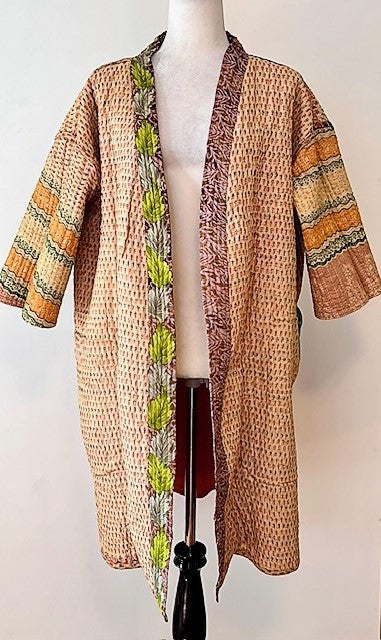 Mid Length Designer Kimono Jacket Is New and Unusual. Beautiful Transition Colors. (Orange)