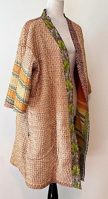 Mid Length Designer Kimono Jacket Is New and Unusual. Beautiful Transition Colors. (Orange)