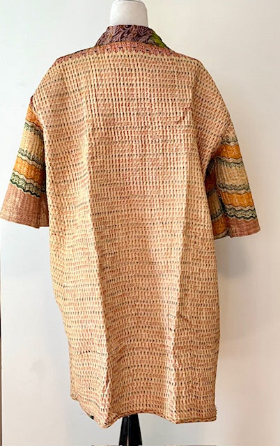 Mid Length Designer Kimono Jacket Is New and Unusual. Beautiful Transition Colors. (Orange)