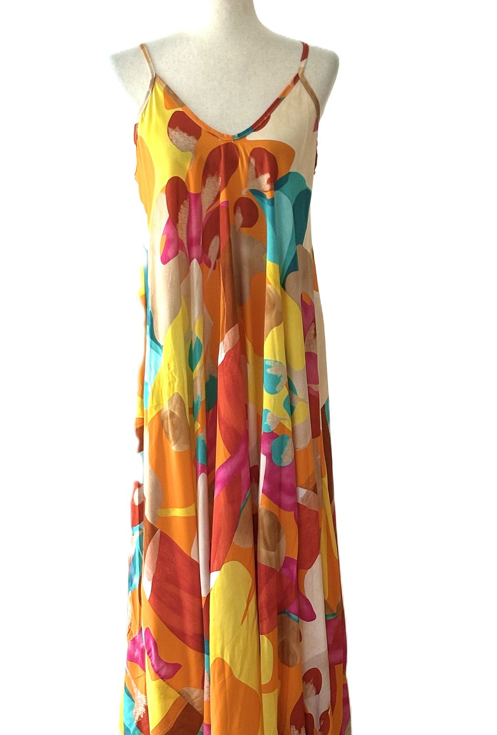 Dresses: Italian Multicolor Strappy Sundress In An Abstract Print (2 Colors)