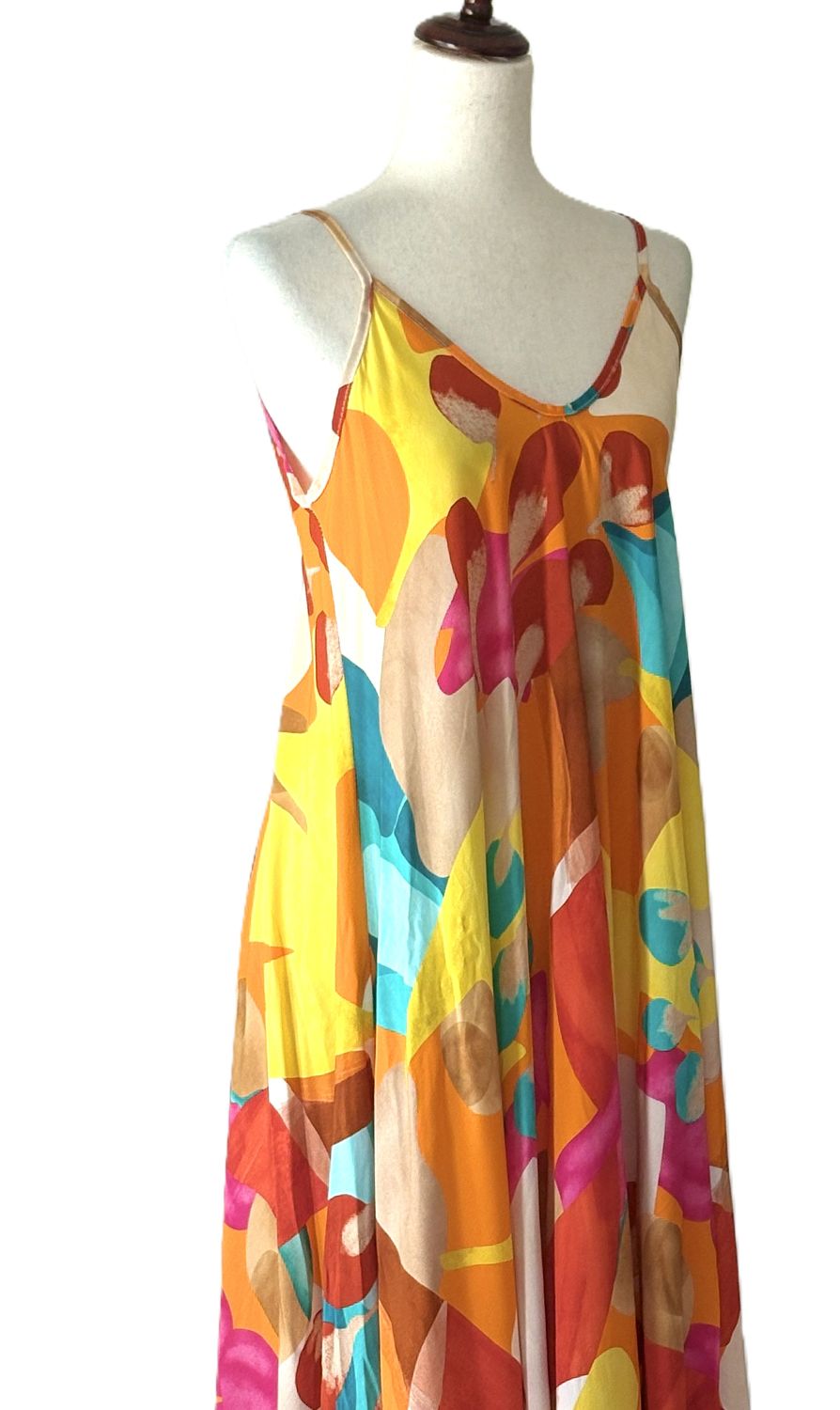 Dresses: Italian Multicolor Strappy Sundress In An Abstract Print (2 Colors)