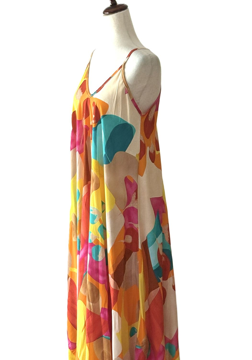 Dresses: Italian Multicolor Strappy Sundress In An Abstract Print (2 Colors)