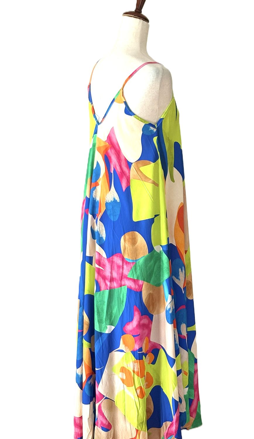 Dresses: Italian Multicolor Strappy Sundress In An Abstract Print (2 Colors)